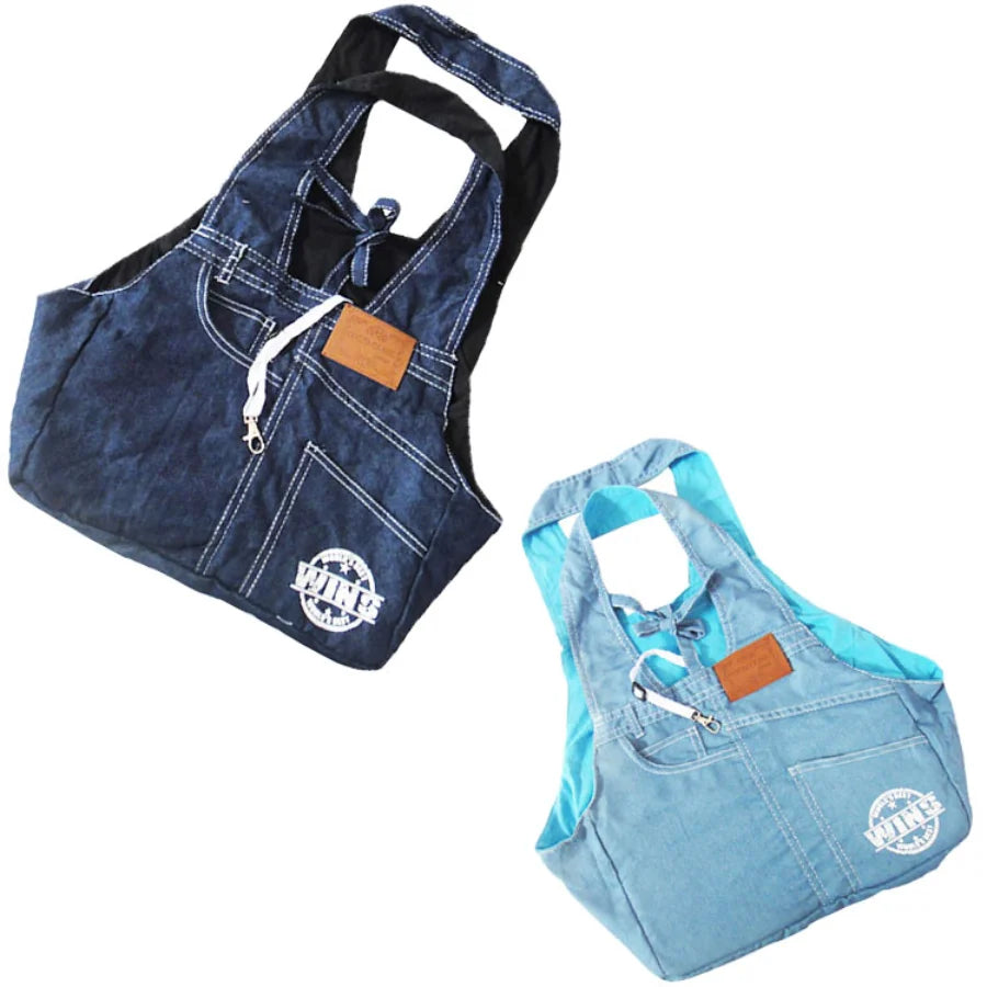 Denim Pet Carrier Bag, Outdoor Travel Puppy Shoulder Bags, Single Comfort Sling Handbag, Tote Pouch, Transport Pets