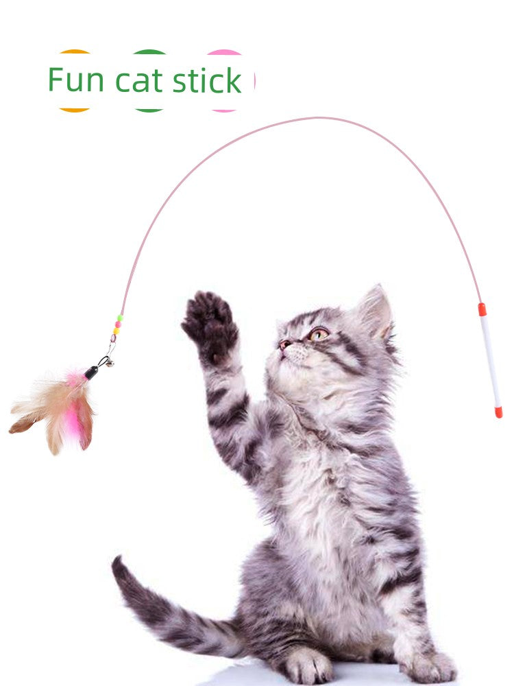 Bite-Resistant with Bell Relieving Stuffy Handy Gadget Steel Wire Cat Teaser