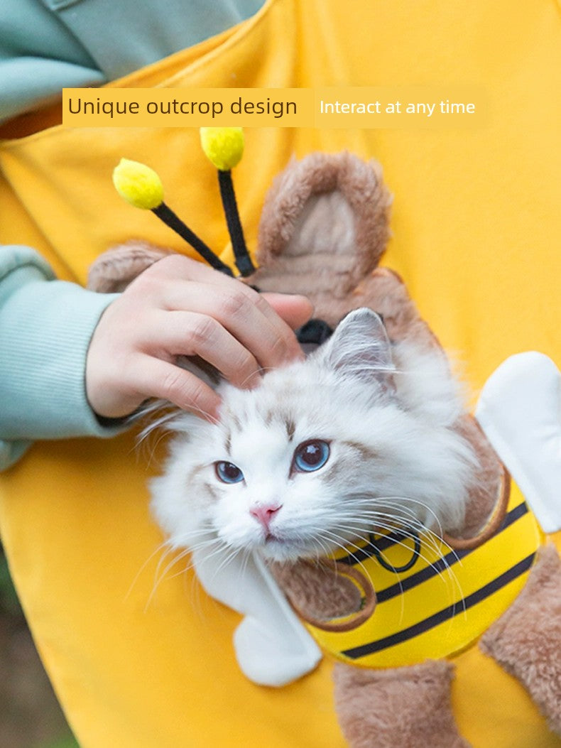 Cat Bag Outdoor Portable Canvas Bag Shoulder Bag Crossbody Bag Dog Backpack Exposed Cat Small Size Dogs Pet Bag