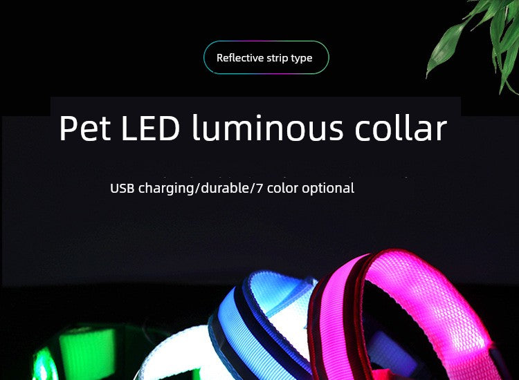 Rechargeable Night Anti-Lost Seven-Color Light Band Dog