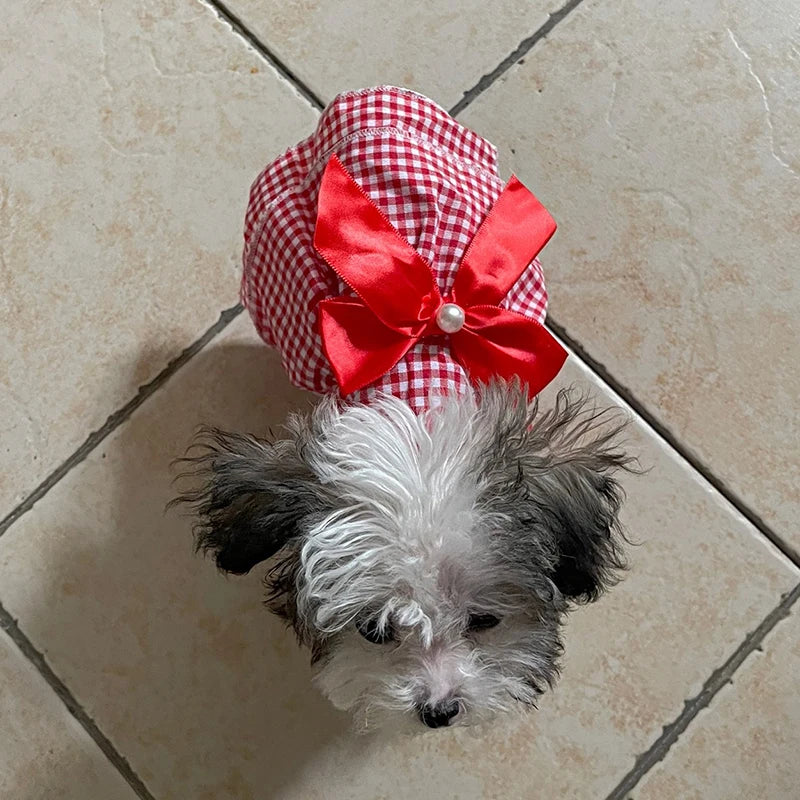 Cute Cheap Puppy Dog Bow Dress Skirt Summer Pet Dresses for Small Dogs Yorkshire Shih Tzu Cat Clothes mascotas Clothing sukienki