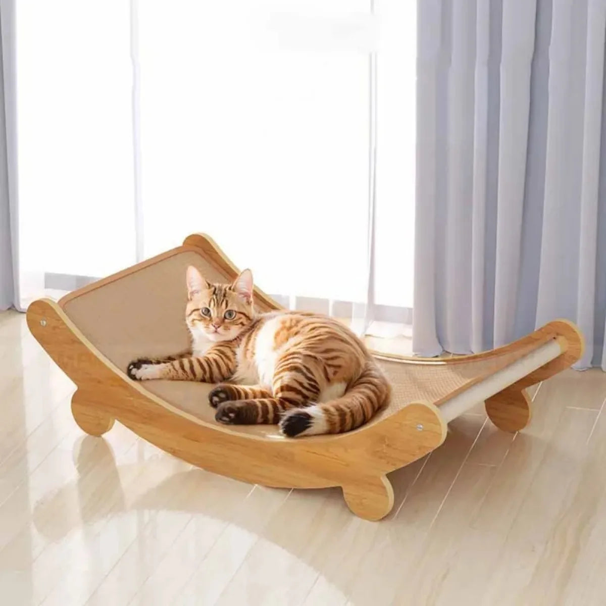 Wooden Cat Scratching Pads Multifuction Cats Sleeping Bed Detachable Wear-resistant Cat Scratch Board Kitten Grinding Cats Toys