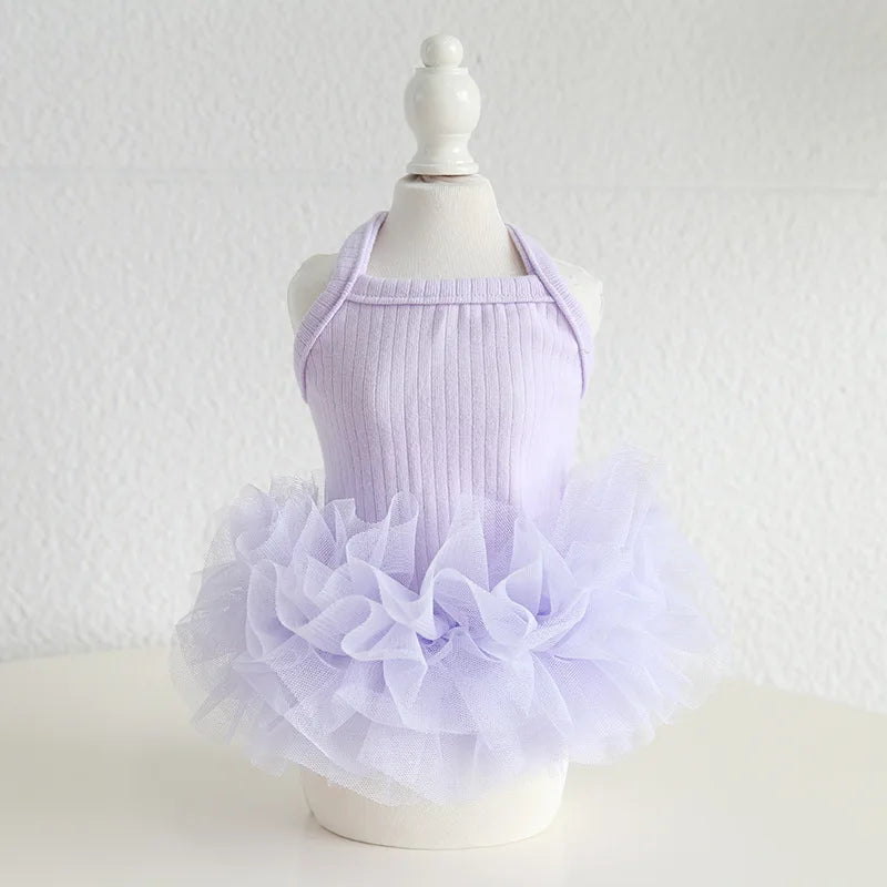 Elegant Pet Puff Skirt Dog Dance Skirt Spring/Summer New Dog Strap Dress Cat Clothing Pet Clothing Cute Bottom Skirt