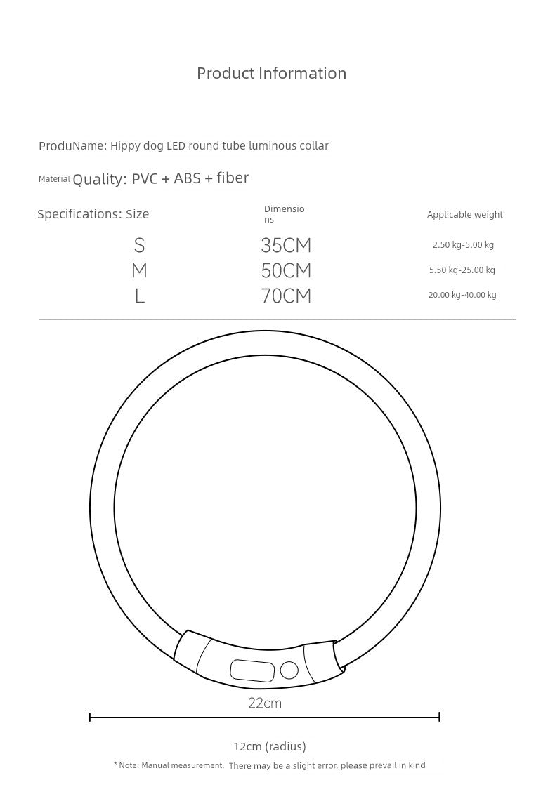 Night Luminous Adjustable Pet Small Size Dogs Dog