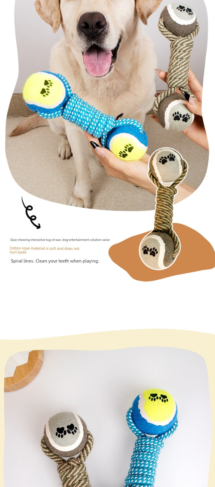 Pet Supplies Labrador Tooth Cleaning Dumbbell Ball Toy