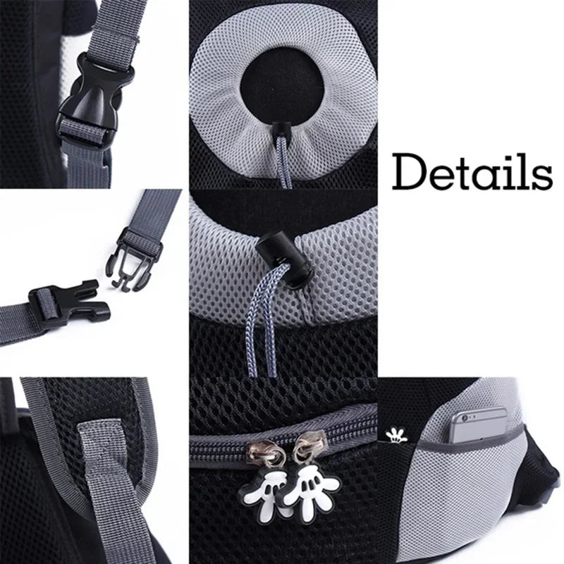 Pet Dog Carrier Pet Backpack Bag Portable Travel Bag Pet Dog Front Bag Mesh Outdoor Hiking Head Out Double Shoulder Sports NEW