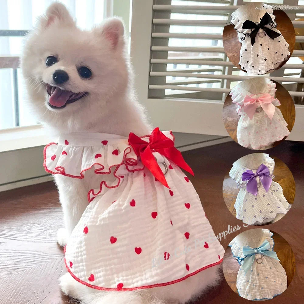 Cute Dog Clothes for Small Dogs Summer Dog Princess Dress Breathable Puppy Clothing Fashion Cat Wedding Skirt Pet Thin Dresses