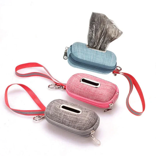 Portable Pet Dog Poop Bag Dispenser Pick-Up Bags Holder With Rope Cleaning Waste Garbage Box