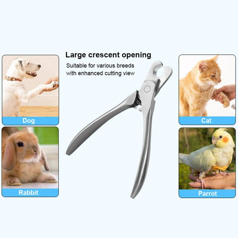 Professional Pet Nail Clipper Sharp Safety Animal Grooming Toe Trimmer Stainless Steels Finger Cutter for Dog and Cat