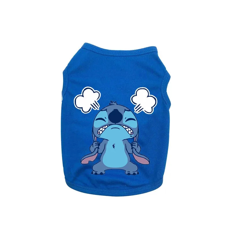 Disney Summer Pet Dog Vest Cute Stitch Cotton Dogs Clothes Breathable Puppy For Small Medium Dogs Clothing French Bulldog Perro