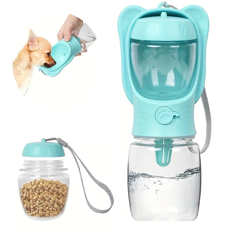 Dog Water Bottle 2 In 1 Portable Water Kettle With Removable Dog Food Container Leakage Proof Outdoor Pet Cat Dog Water Bottle