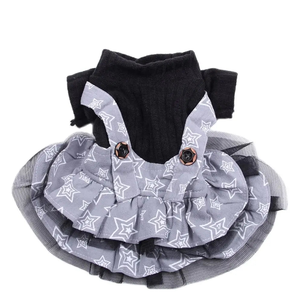 Small Dog Cat Dress/Jumpsuit Stars Design Pet Puppy T-Shirt Sweater Autumn/Spring Clothes Apparel