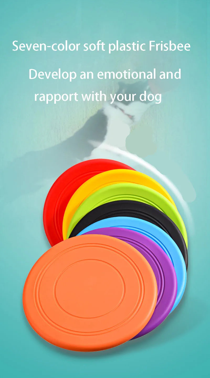 7 Colors Silicone Flying Saucer Funny Dog Cat Toy Dog Game Flying Discs Resistant Chew Puppy Training Interactive Pet Supplies