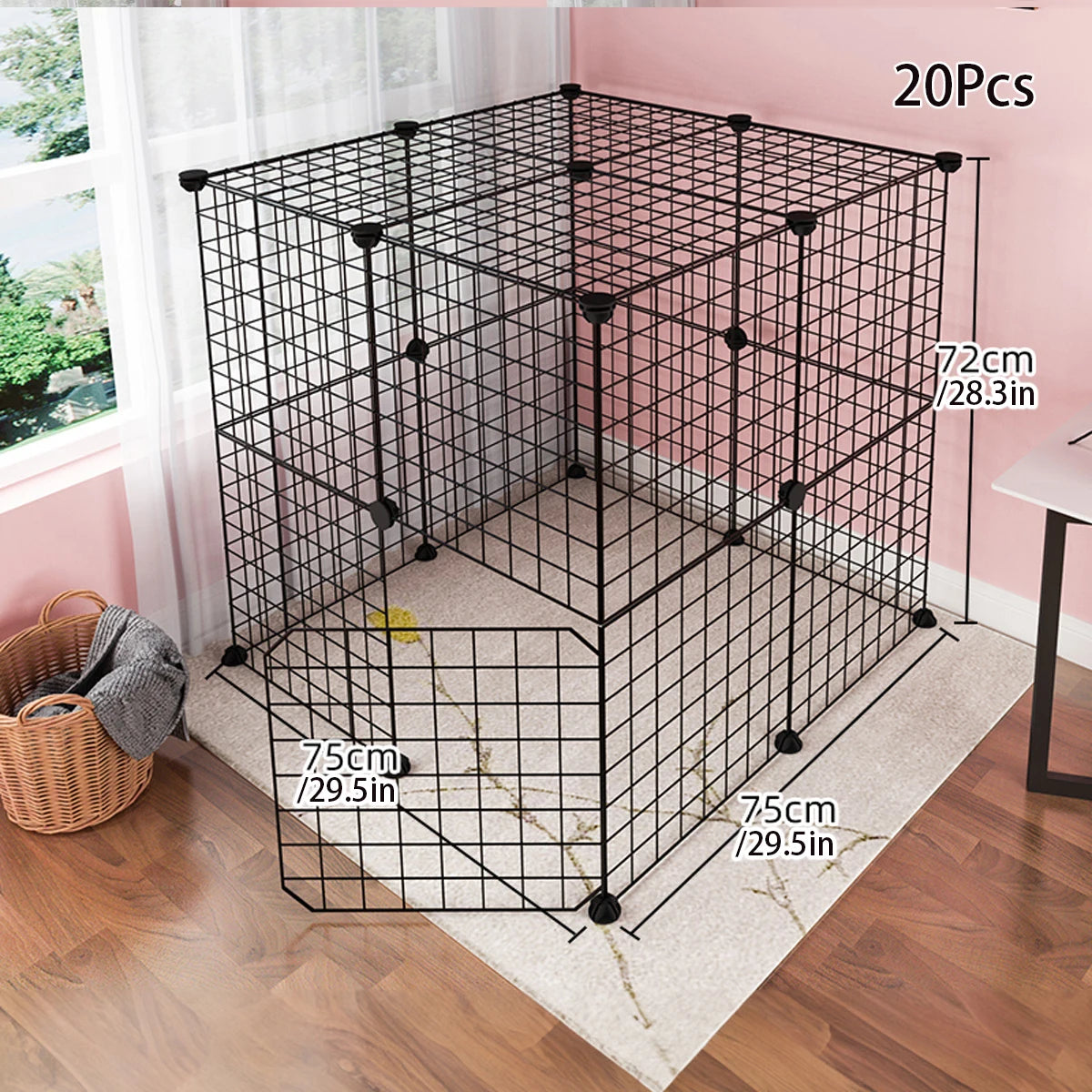 Pet Fence Dog Cage Indoor Encrypted Iron Mesh Fence Cat Cage Free Splicing Rabbit Guinea Pig Chinchilla Fence