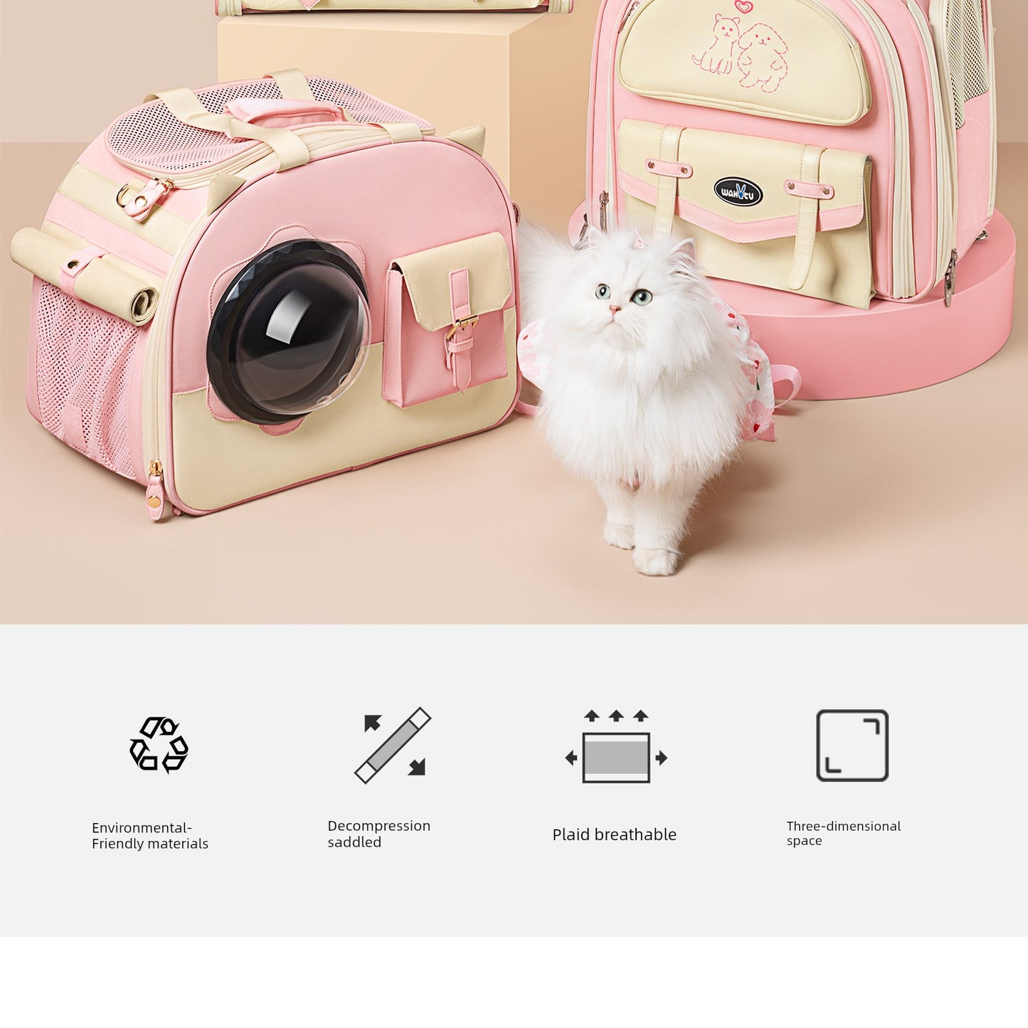 Cat Bag Portable Fall and Winter Heattech Travel Pet Backpack Space Capsule Breathable Cat Cage