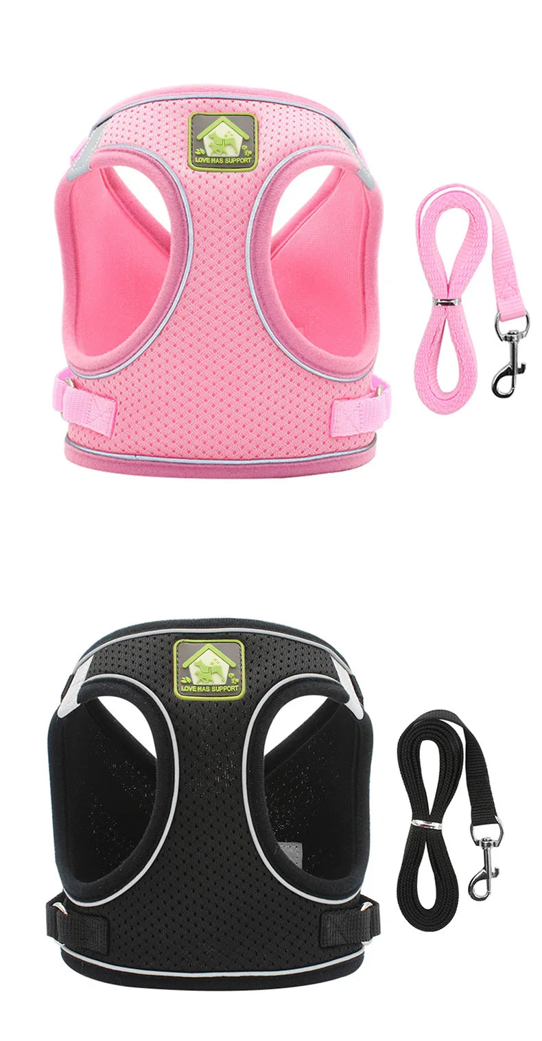 Reflective Pet Harness And Leash Set For Dog & Cat, No Pull Dog Vest Harness With Breathable Mesh