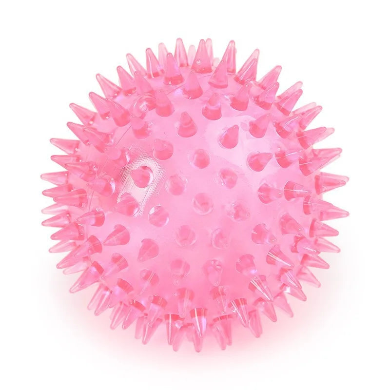 Dog Toy Pet Luminous Toy Ball Squeaky Bite Resistant Elastic Hedgehog Ball Dog Toys for Small Large Dogs Spiky Ball