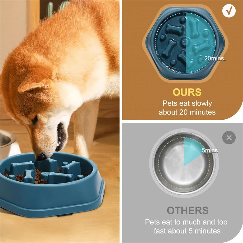 Dog Slow Feeder Bowl Anti-choking Food Bowl for Dogs Slow Eating Dog Feeders Healthy Diet Pet Bowl Feeding Supplies