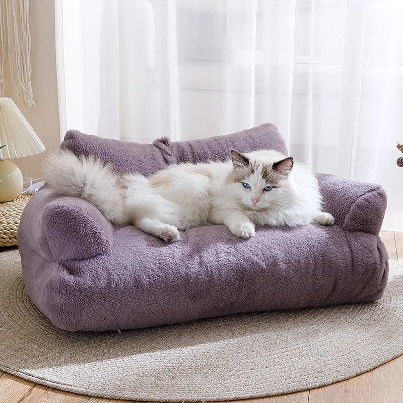 Warm Plush Cat Bed Winter Soft Cat Sofa House Comfortable Sleep Pet Nest for Small Medium Dogs Cats Puppy Bed Dogs Supplies