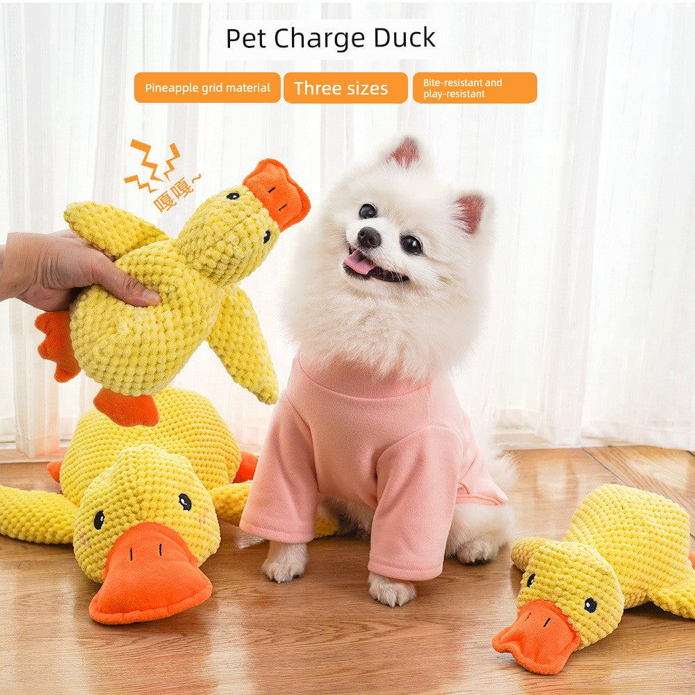 Relieving Boredom to Sleep with Yellow Duck Self-Hi Dog