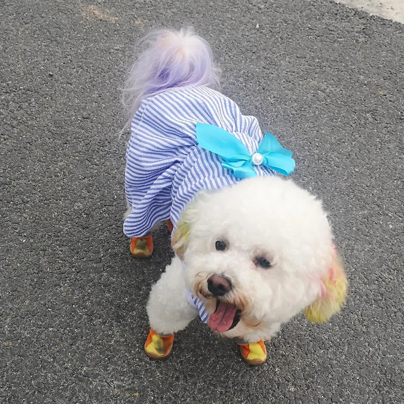 Cute Cheap Puppy Dog Bow Dress Skirt Summer Pet Dresses for Small Dogs Yorkshire Shih Tzu Cat Clothes mascotas Clothing sukienki