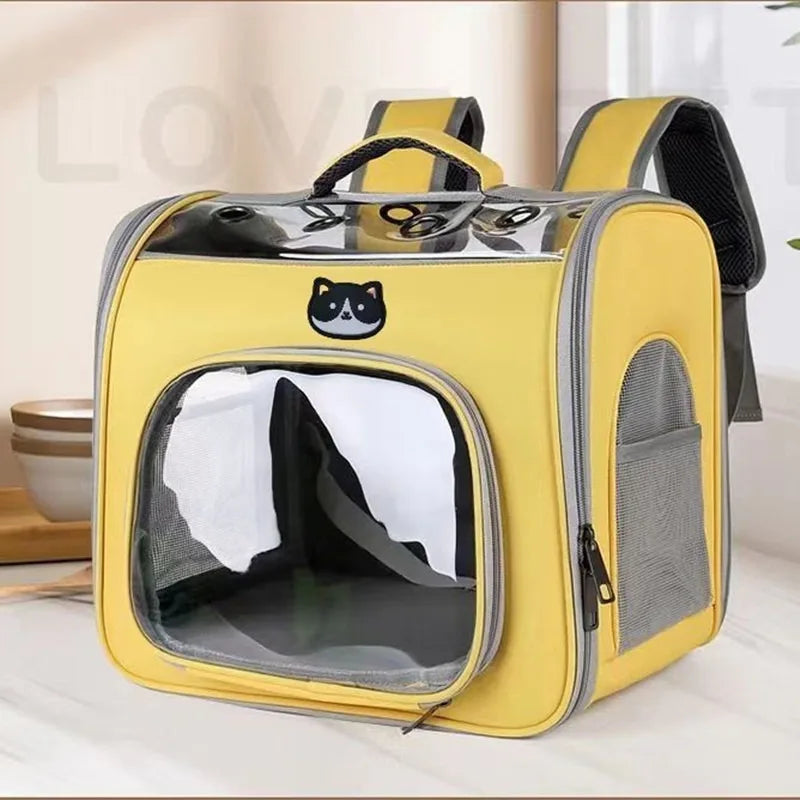 Pet Bag New Solid Color Casual Trend Portable Dog Bag Large Capacity Breathable Cat Backpack