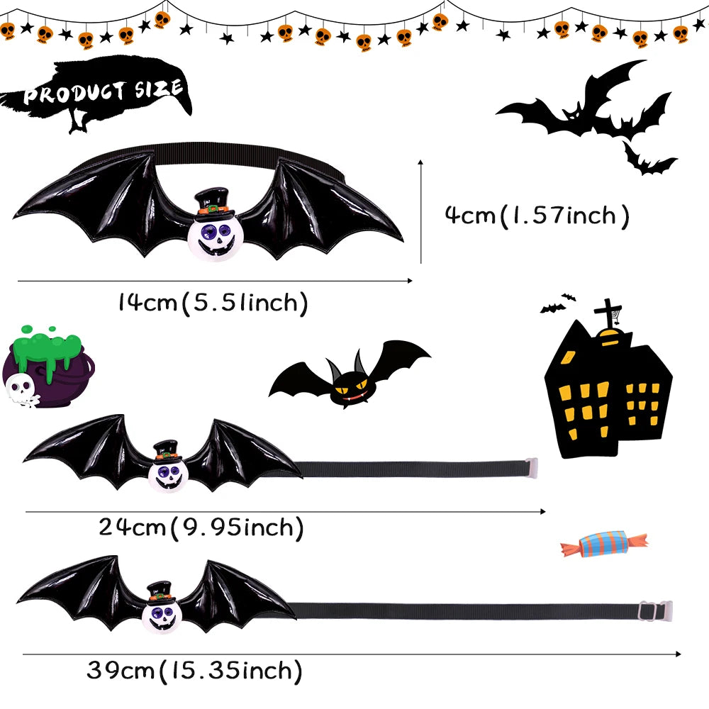 10PCS Halloween Series Pet Bowtie Bat Wings Skull Pumpkin Pet Dog Bow Tie Pets Collar Holiday Party Bulk Pet Accessories