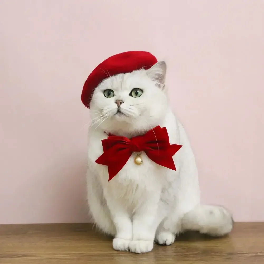 Pet Collar Exquisite Comfortable Decorative Pet Kitten Cat Velvet Bowknot Neck Circle Neck Bow Pet Accessories