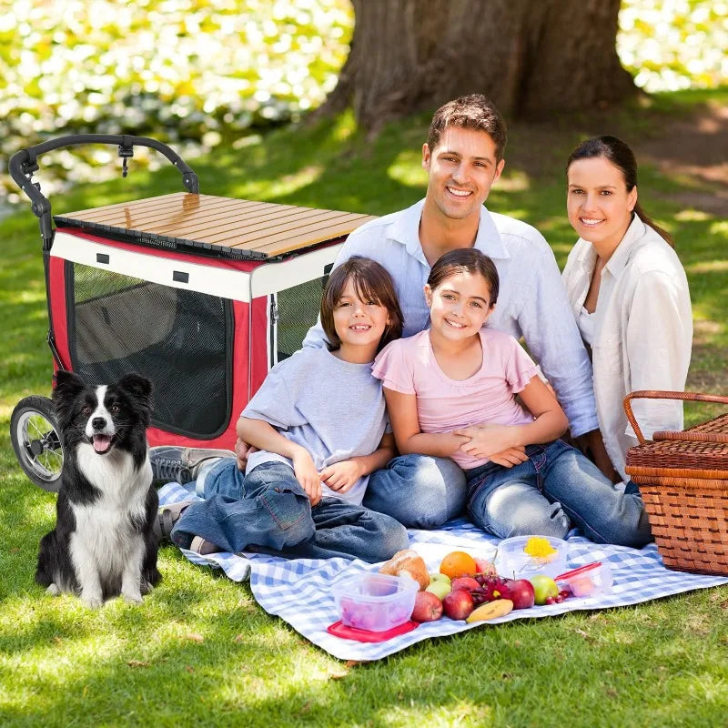 Dog Stroller for Large Dogs Pet Stroller for Medium Dogs Foldable Free Dining Table for Camping Outdoors and Barbecue