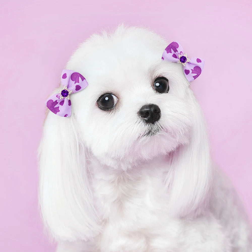 20/30 piezas de accesorios para el cabello de mascotas, lazos para perros con diamantes de perla, lazos para el cabello para perros pequeños, accesorios para el cuidado de mascotas