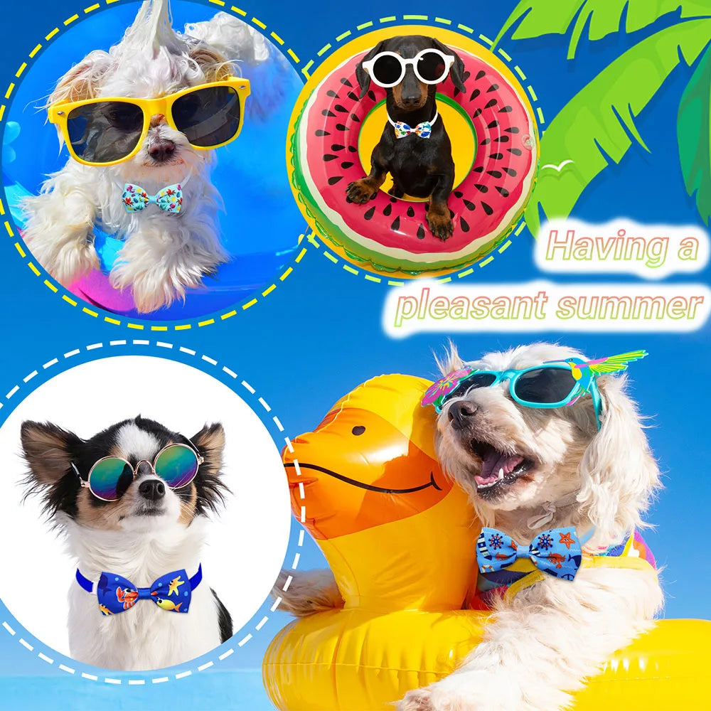 20PCS Dog Bow Tie Summer Fashion Pet Grooming Accessories Handmade Adjustable Collar Bowties For Dogs and Cats Pet Product