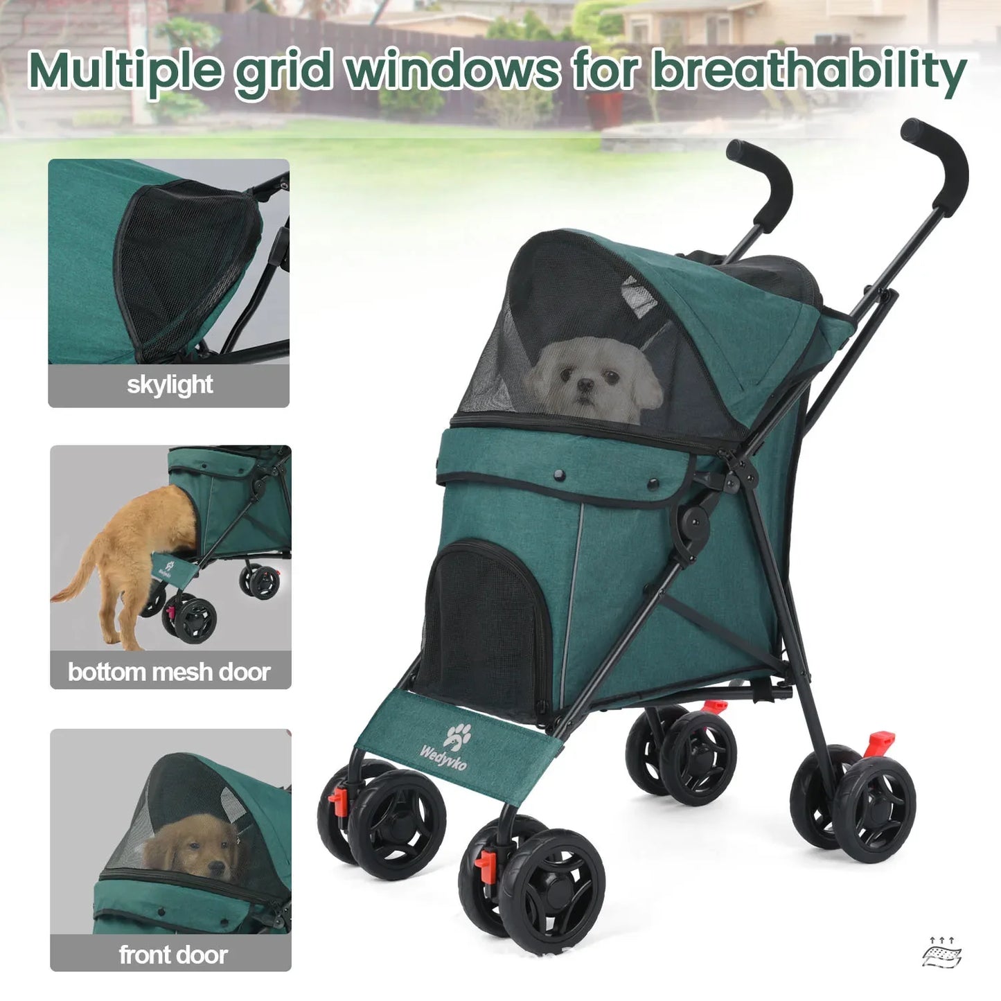 Pet Cart Dog Cat Teddy Go Out Small and Medium Portable Multi-function Folding Travel Cart