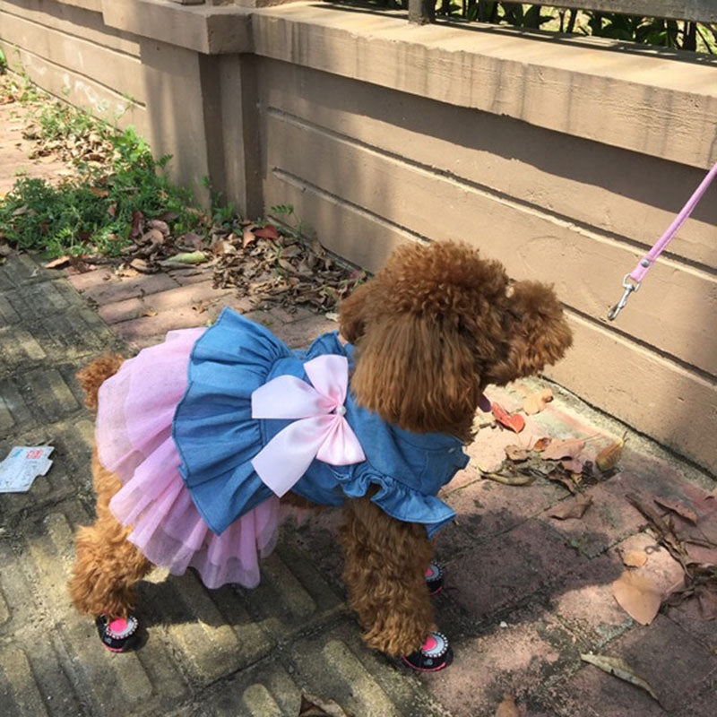 Dog Pet Dress Wedding Puppy Bowknot Dresses Clothing Spring Summer Pets Clothes Bowknot Spring Summer Dress Clothing Dog Dress