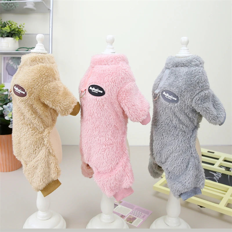 Winter Puppy Jumpsuit Soft Warm Dog Clothes For Small Medium Dogs Pajamas Chihuahua Coat Pug Yorkies Overalls Pet Clothing