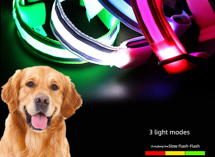 Rechargeable Night Anti-Lost Seven-Color Light Band Dog