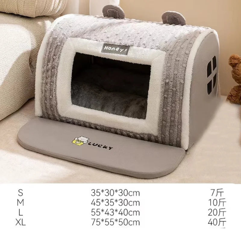 Autumn and Winter Dog Thousand Birds Grid Drawer Dog Kennel Large Dog Large Dog Kennel Deep Sleep Cat Kennel Pet Kennel