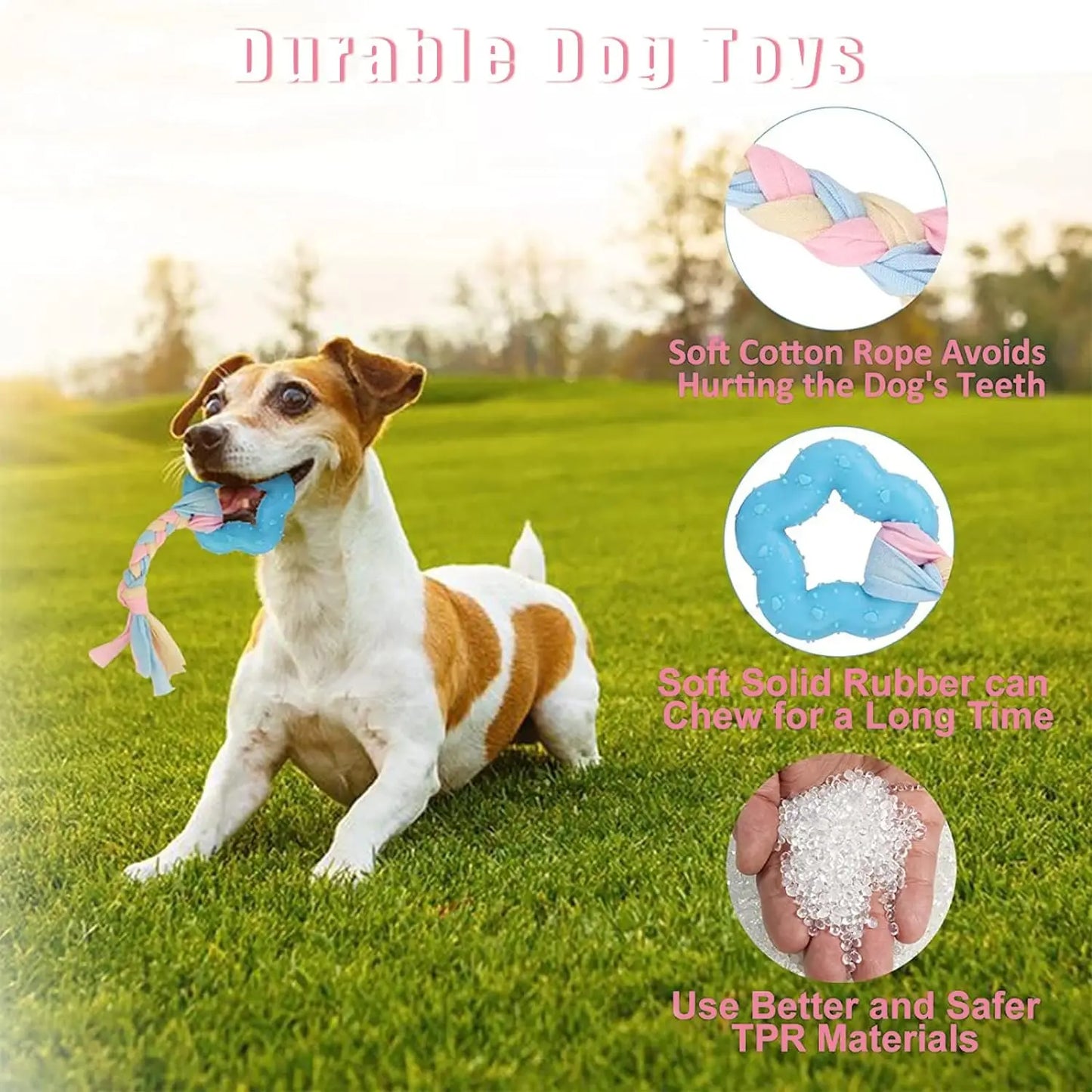 Squeaky Dog Toys Ball For Aggressive Chewers Interactive Dog Chew Toy For Small Dogs Teeth Cleaning Durable Dog Ball Accessories