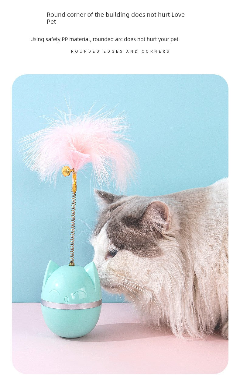 Feather Self-Hi Relieving Stuffy Bell Turntable Molar Cat Teaser