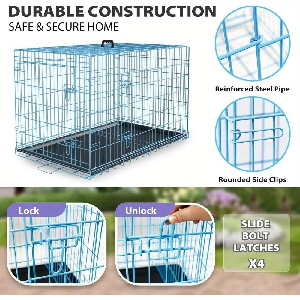 Folding wire kennel for large dog crate