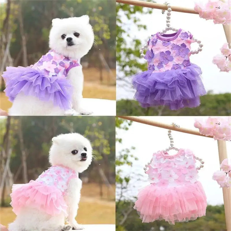 Pet Clothes Comfortable Cute Chiffon Pets Summer Dresses Pet Dog Dress Beauty Breathable Washable Dog Accessories Dog Clothes