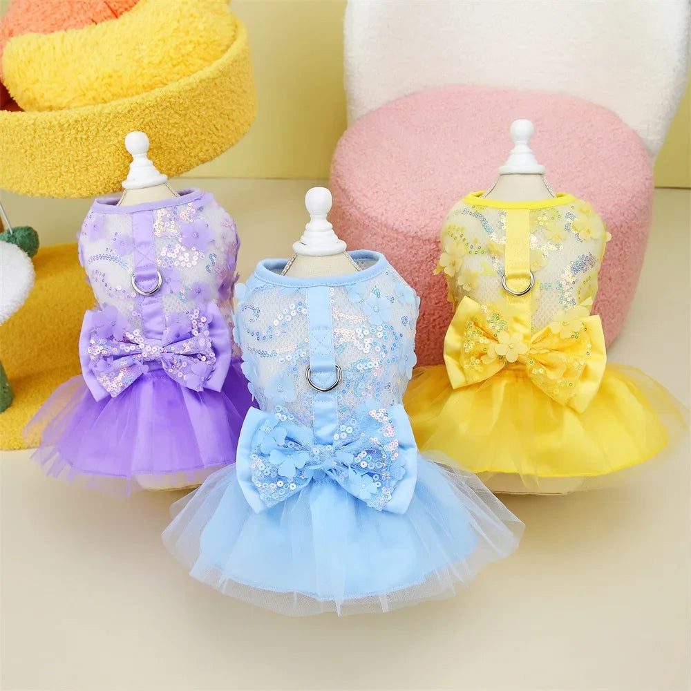 Sweet Summer Pet Princess Clothing Dog Dress for Dogs Skirt Wedding York Chihuahua Poodle for Dogs Skirts Cat Apparel