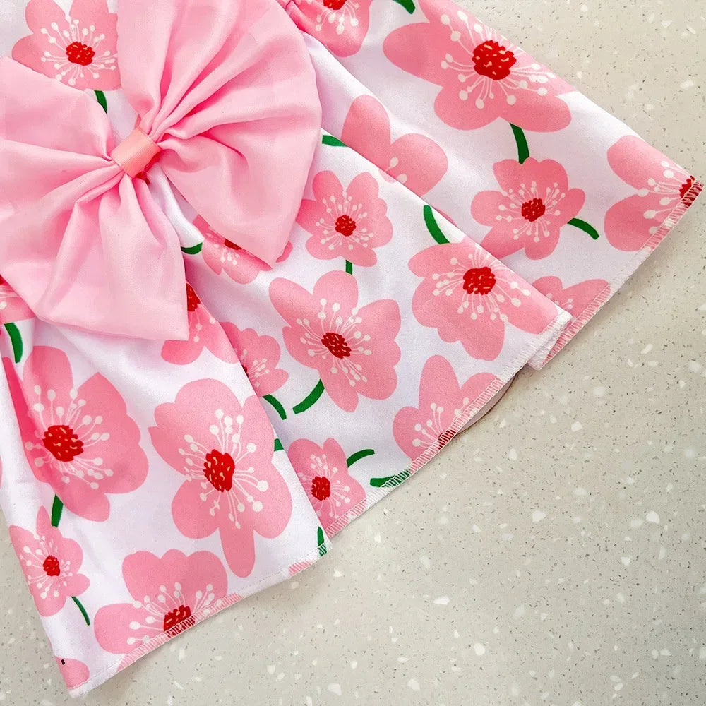 Floral Princess Dress for Dogs Spring Summer Puppy Dresses Sweet Pet Clothing Bichon Yorkshire Cute Printed Dog Cat Thin Skirt