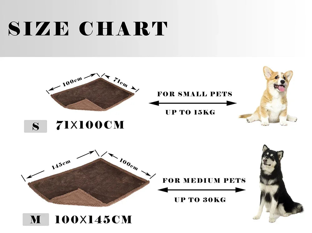 Sofa Bed Blanket Double Sided Sherpa Wool Furniture Protector Waterproof Pet Blanket Liquid Urine Resistant Dog