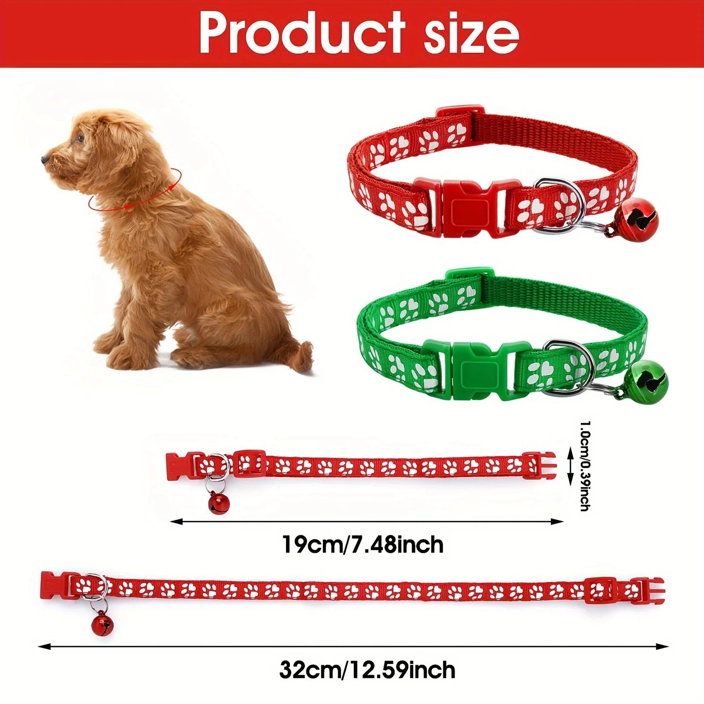 12Pcs Soft Puppy Collar Set - Protective Whelping Collars with Jingly Bells, Adjustable & Reusable, Easy-ID Dog Tags, 12 Multico