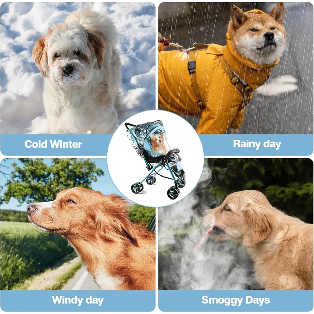 Safety Baby Pet Car Rincoat Baby Stroller Accessories Rain Cover Waterproof Cover for Small Medium Large Dogs Cats and Baby