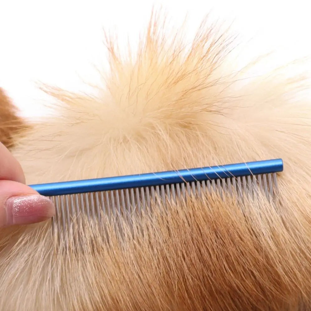 Stainless Steel Pet Flea Comb Practical Colorful Non-rust Dog Grooming Comb Dense Tooth Pet Hair Comb Cleaning