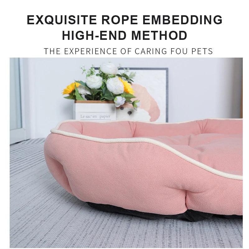 Imitation Suede Velvet Dog Bed Fluffy Soft High Rebound Breathable Dogs Mat Beds Bite-resistant Anti-slip Pet Dog Accessories