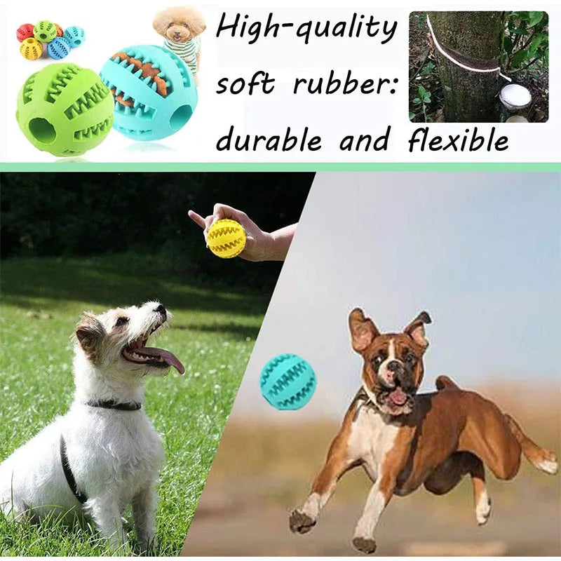 Dog Toy Ball Interactive Rubber Balls Puppy Chewing Toys Pet Tooth Cleaning Ball Cats Pets Food Treat Feeder Silicone Balls Toy