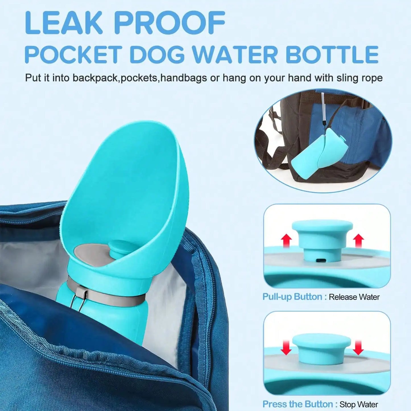 550ml Dog Water Bottle Portable Foldable Silicone Bowl Outdoor Travel Hiking Drinking Camping Bowl Cat Feeder Dog Accessories