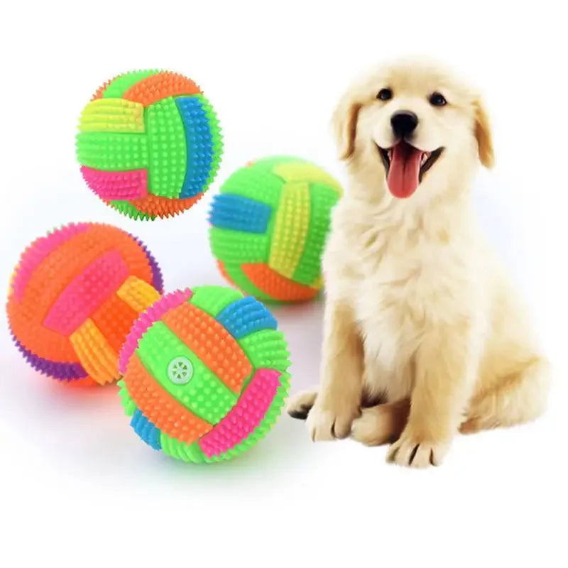 Glowing Ball Dog Toy Led Puppy Bouncy Chew Dog Ball Molar Toy Pet Color Light Ball Interactive Toys for Cats Small Dogs